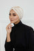 Elegant Velvet Shirred Instant Turban for Women, Luxurious Velour Instant Headwrap, Fashionable Pre-Tied Hijab Turban Cap for Women,B-20K Beige