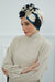 Fashionable High Quality Instant Turban Scarf Head Wrap made from Combed Cotton, Chemo Headwear with Beautiful Rose Patterns,B-21YD Midnight Blossoms