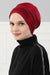 Fashionable Pleated Instant Turban Hijab for Women, Breathable Cotton Stretch Head Cover, High Quality Chemo & Alopecia Headwrap,B-19 Maroon