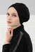 Fashionable Pleated Instant Turban Hijab for Women, Breathable Cotton Stretch Head Cover, High Quality Chemo & Alopecia Headwrap,B-19 Black