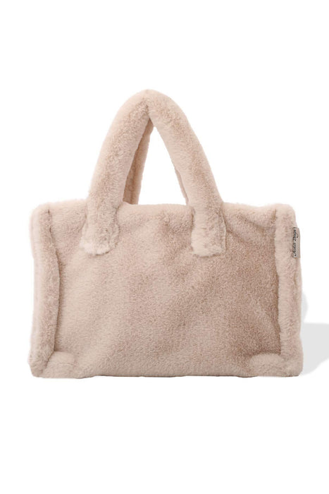 Faux Fur Plush Stylish Handbag for Women,CE-3 Beige