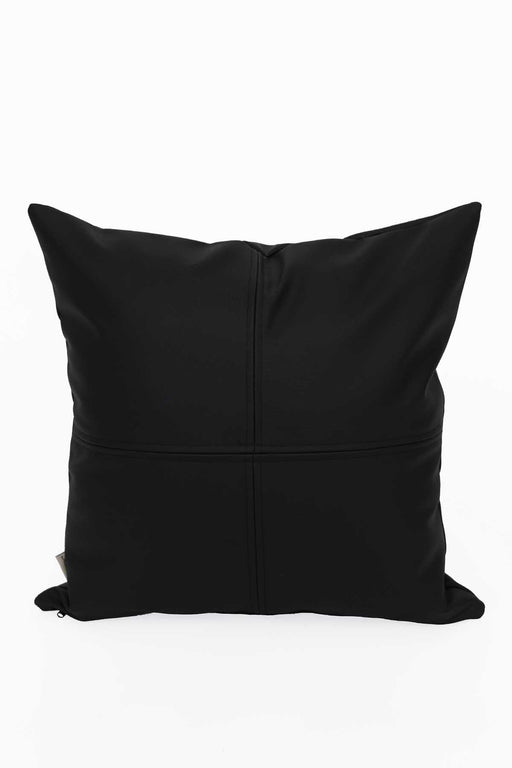 Faux Leather 18x18 Inches Throw Pillow Cover, Shiny Pillow Cover with Modern Design, Beautiful Solid Throw Pillow Cover for Couch,K-142 Black
