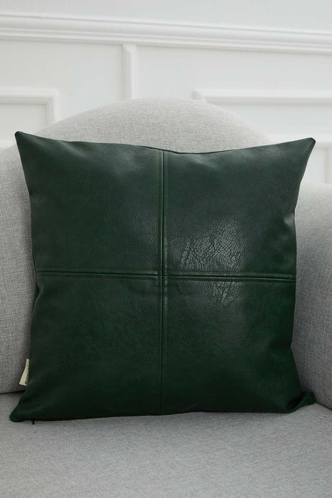 Faux Leather 18x18 Inches Throw Pillow Cover, Shiny Pillow Cover with Modern Design, Beautiful Solid Throw Pillow Cover for Couch,K-142