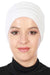 Flexible Instant Turban Bonnet Cap for Women, Plain Color High Quality Cotton Headwrap, Lightweight Cancer Chemo Headwear Turban Cover,B-34 White