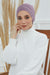 Flexible Instant Turban Bonnet Cap for Women, Plain Color High Quality Cotton Headwrap, Lightweight Cancer Chemo Headwear Turban Cover,B-34 Lilac