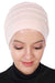 Flexible Instant Turban Bonnet Cap for Women, Plain Color High Quality Cotton Headwrap, Lightweight Cancer Chemo Headwear Turban Cover,B-34 Powder