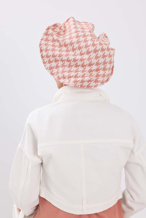 Winter-Turban-Kopftuch im französischen Stil, Winter-Turban für Damen mit Hahnentritt- und Leopardenmuster, elegantes Winter-Kopftuch im französischen Stil, B-79