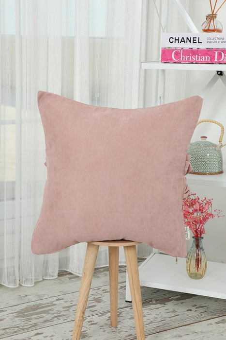 Handcrafted Throw Pillow with Elegant Ruffle Detail, Luxurious Cushion Cover for Living Room or Bedroom Decorations,K-270