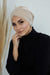 Velvet Shirred Instant Turban Headwrap, Soft Head Turban For Women Fashion Instant Turban Ready to Wear Pretied Chemo Headwear Hijab,B-13K Beige