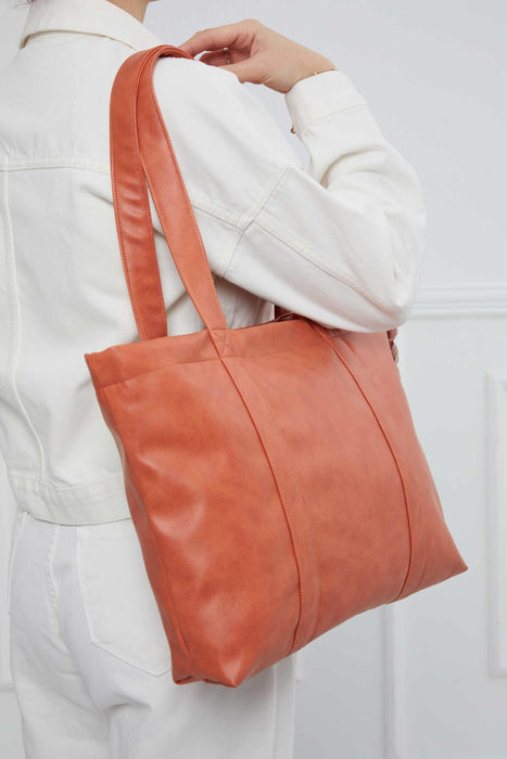 High Quality Leather and Zippered Shoulder Bag, Large Leather Women Shoulder Bag, Comfortable and Fashionable Large Women Shoulder Bag,CK-43 Salmon