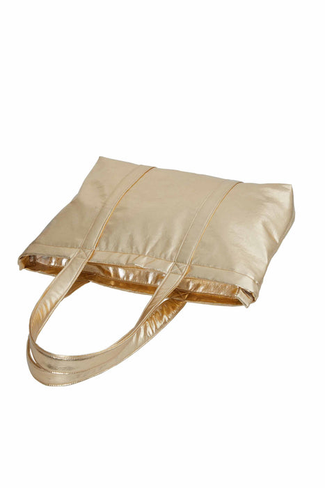 High Quality Leather and Zippered Shoulder Bag, Large Leather Women Shoulder Bag, Comfortable and Fashionable Large Women Shoulder Bag,CK-43 Gold