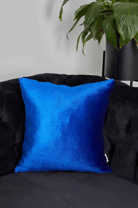 High Quality Velvet Throw Pillow Cover adorned with Sequins, Chic Throw Pillow Cover for Modern Living Rooms, Stylish Cushion Covers,K-342 Sax Blue