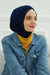 Inner Bonnet Instant Turban %95 Cotton Head Scarf Lightweight Headwear Ninja Cap, Slip on Hijab,TB-4 Navy Blue