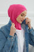 Inner Bonnet Instant Turban %95 Cotton Head Scarf Lightweight Headwear Ninja Cap, Slip on Hijab,TB-4 Fuchsia