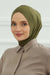 Inner Bonnet Instant Turban %95 Cotton Head Scarf Lightweight Headwear Ninja Cap, Slip on Hijab,TB-4 Army Green