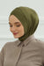 Inner Bonnet Instant Turban %95 Cotton Head Scarf Lightweight Headwear Ninja Cap, Slip on Hijab,TB-4 Army Green