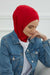 Inner Bonnet Instant Turban %95 Cotton Head Scarf Lightweight Headwear Ninja Cap, Slip on Hijab,TB-4 Red