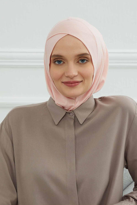 Inner Bonnet Instant Turban %95 Cotton Head Scarf Lightweight Headwear Ninja Cap, Slip on Hijab,TB-4 Powder