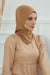 Inner Bonnet Instant Turban %95 Cotton Head Scarf Lightweight Headwear Ninja Cap, Slip on Hijab,TB-5 Light Brown