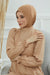Inner Bonnet Instant Turban %95 Cotton Head Scarf Lightweight Headwear Ninja Cap, Slip on Hijab,TB-5 Light Brown