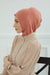 Inner Bonnet Instant Turban %95 Cotton Head Scarf Lightweight Headwear Ninja Cap, Slip on Hijab,TB-5 Salmon