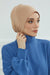 Inner Bonnet Instant Turban %95 Cotton Head Scarf Lightweight Headwear Ninja Cap, Slip on Hijab,TB-5 Sand Brown