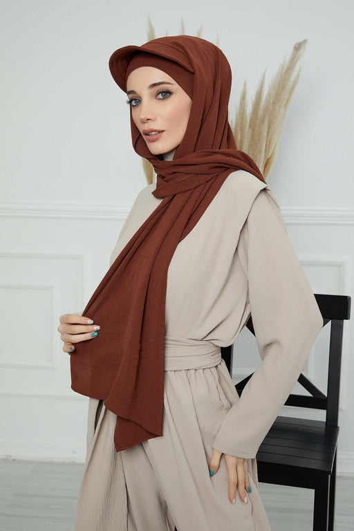 Instant Aerobin Shawl Newsboy Scarves Bandana Women's Cap Turban Visor Stylish Hijab Hat Turban,SS-1A Cinnamon