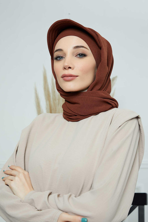 Instant Aerobin Shawl Newsboy Scarves Bandana Women's Cap Turban Visor Stylish Hijab Hat Turban,SS-1A Cinnamon