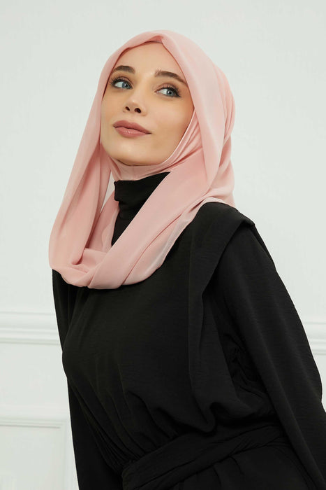 Instant-Chiffon-Schal für Damen mit Baumwollhaube, Chiffon-Turbanmütze, Kopfwickel, Instant-Turbanschal, PS-45