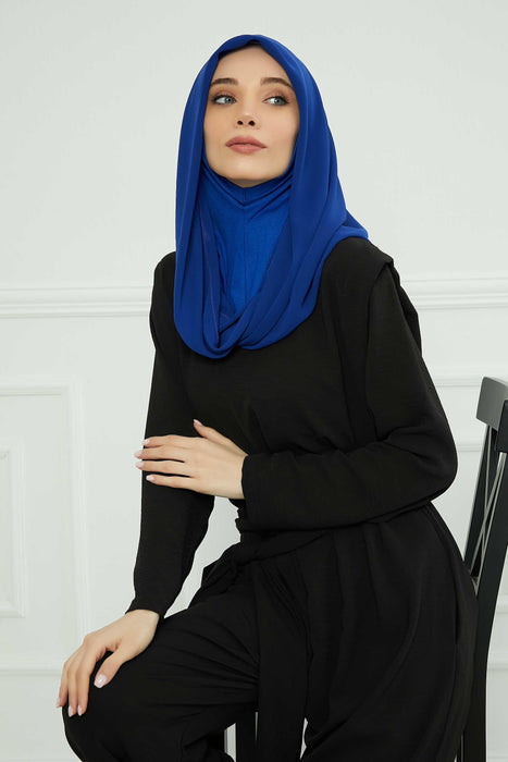 Instant-Chiffon-Schal für Damen mit Baumwollhaube, Chiffon-Turbanmütze, Kopfwickel, Instant-Turbanschal, PS-45