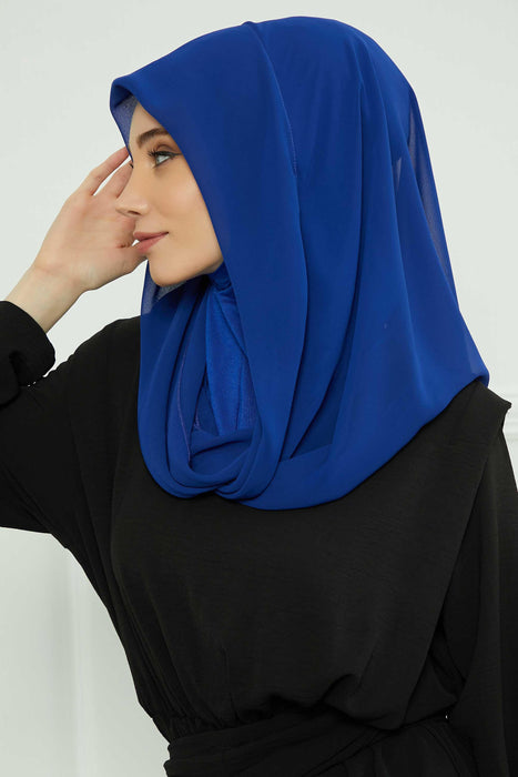 Instant-Chiffon-Schal für Damen mit Baumwollhaube, Chiffon-Turbanmütze, Kopfwickel, Instant-Turbanschal, PS-45