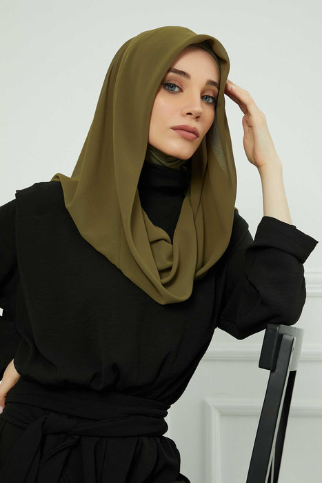 Instant-Chiffon-Schal für Damen mit Baumwollhaube, Chiffon-Turbanmütze, Kopfwickel, Instant-Turbanschal, PS-45