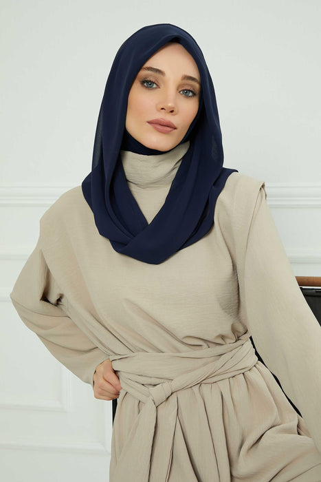 Instant-Chiffon-Schal für Damen mit Baumwollhaube, Chiffon-Turbanmütze, Kopfwickel, Instant-Turbanschal, PS-45