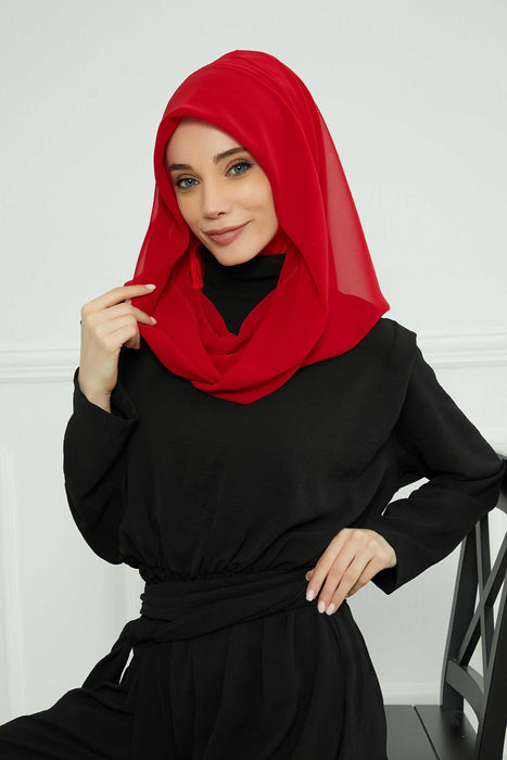 Instant-Chiffon-Schal für Damen mit Baumwollhaube, Chiffon-Turbanmütze, Kopfwickel, Instant-Turbanschal, PS-45