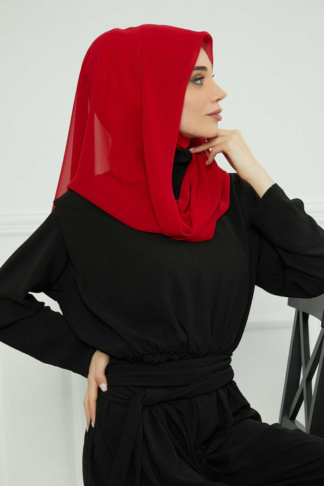 Instant-Chiffon-Schal für Damen mit Baumwollhaube, Chiffon-Turbanmütze, Kopfwickel, Instant-Turbanschal, PS-45