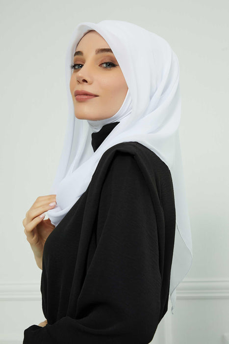 Instant-Chiffon-Schal für Damen mit Baumwollhaube, Chiffon-Turbanmütze, Kopfwickel, Instant-Turbanschal, PS-45