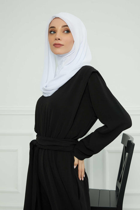 Instant-Chiffon-Schal für Damen mit Baumwollhaube, Chiffon-Turbanmütze, Kopfwickel, Instant-Turbanschal, PS-45