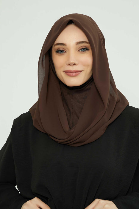 Instant-Chiffon-Schal für Damen mit Baumwollhaube, Chiffon-Turbanmütze, Kopfwickel, Instant-Turbanschal, PS-45