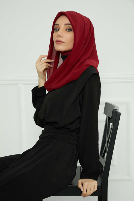 Instant-Chiffon-Schal für Damen mit Baumwollhaube, Chiffon-Turbanmütze, Kopfwickel, Instant-Turbanschal, PS-45