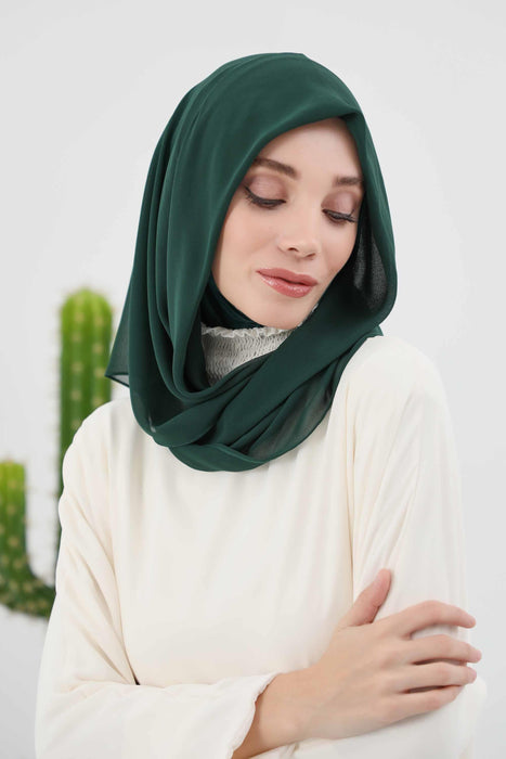 Instant-Chiffon-Schal für Damen mit Baumwollhaube, Chiffon-Turbanmütze, Kopfwickel, Instant-Turbanschal, PS-45