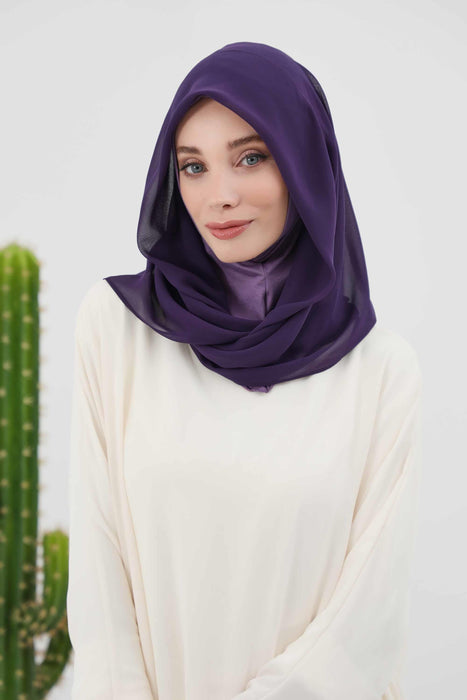 Instant-Chiffon-Schal für Damen mit Baumwollhaube, Chiffon-Turbanmütze, Kopfwickel, Instant-Turbanschal, PS-45