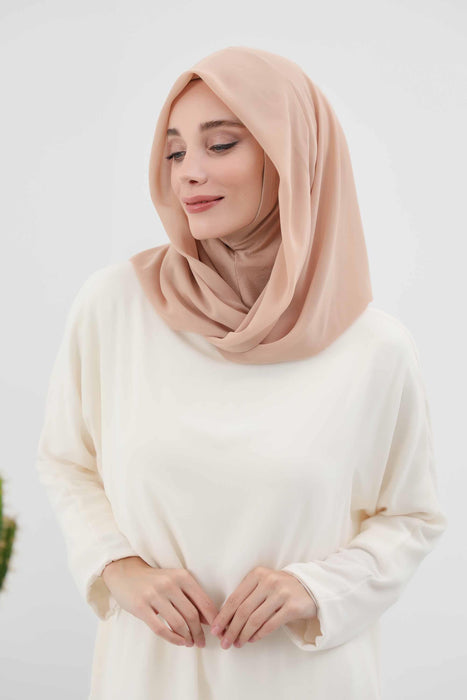 Instant-Chiffon-Schal für Damen mit Baumwollhaube, Chiffon-Turbanmütze, Kopfwickel, Instant-Turbanschal, PS-45