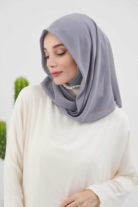 Instant-Chiffon-Schal für Damen mit Baumwollhaube, Chiffon-Turbanmütze, Kopfwickel, Instant-Turbanschal, PS-45