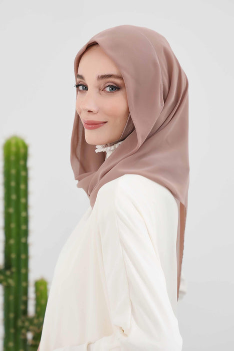 Instant-Chiffon-Schal für Damen mit Baumwollhaube, Chiffon-Turbanmütze, Kopfwickel, Instant-Turbanschal, PS-45