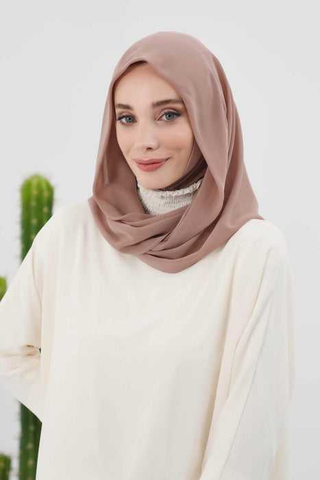 Instant-Chiffon-Schal für Damen mit Baumwollhaube, Chiffon-Turbanmütze, Kopfwickel, Instant-Turbanschal, PS-45