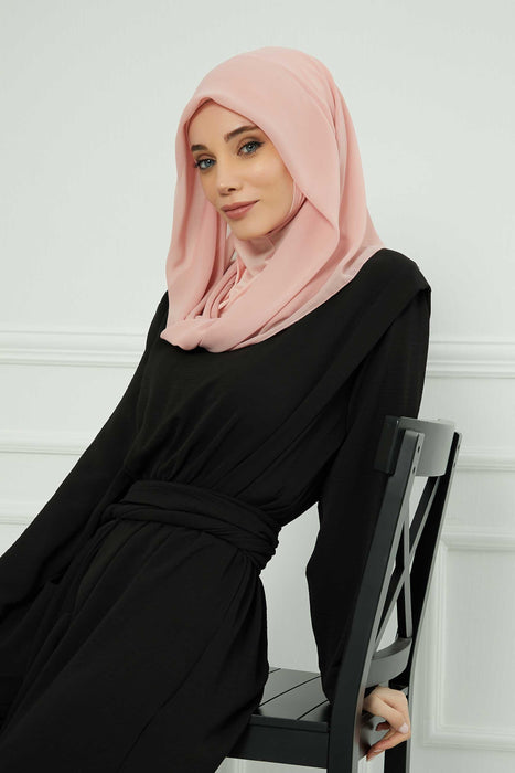 Instant-Chiffon-Schal für Damen mit Baumwollhaube, Chiffon-Turbanmütze, Kopfwickel, Instant-Turbanschal, PS-45