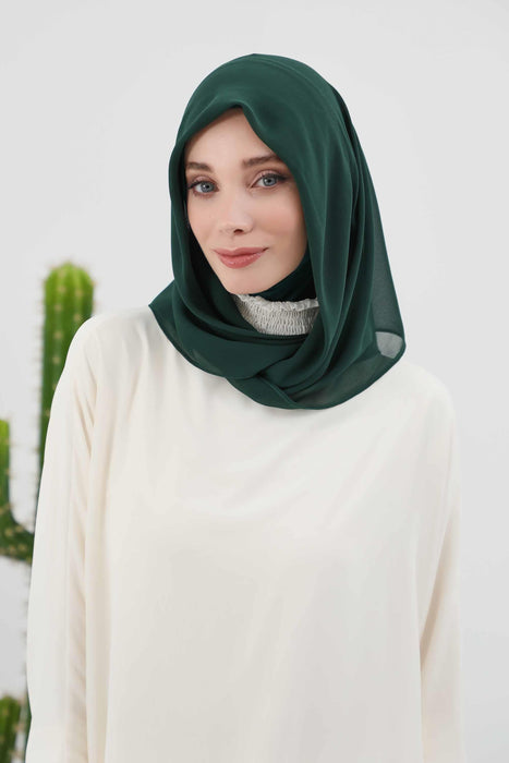 Instant-Chiffon-Schal für Damen mit Baumwollhaube, Chiffon-Turbanmütze, Kopfwickel, Instant-Turbanschal, PS-45