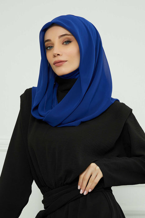 Instant-Chiffon-Schal für Damen mit Baumwollhaube, Chiffon-Turbanmütze, Kopfwickel, Instant-Turbanschal, PS-45