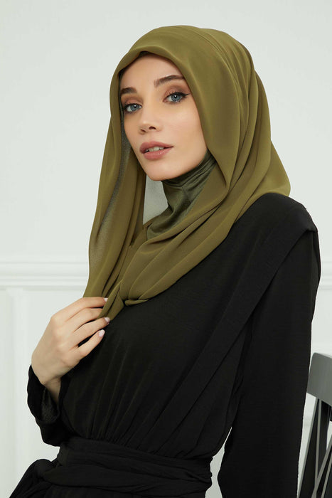 Instant-Chiffon-Schal für Damen mit Baumwollhaube, Chiffon-Turbanmütze, Kopfwickel, Instant-Turbanschal, PS-45