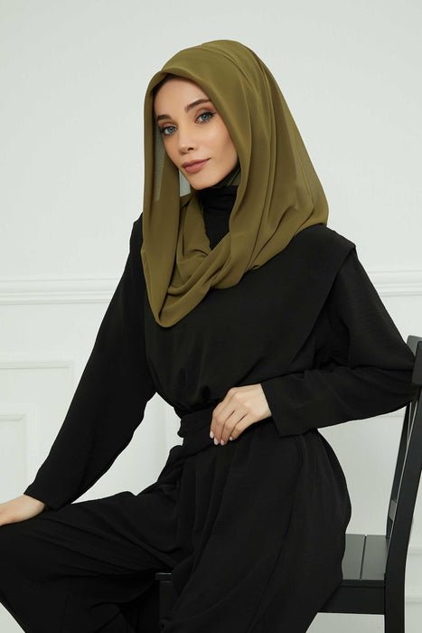 Instant-Chiffon-Schal für Damen mit Baumwollhaube, Chiffon-Turbanmütze, Kopfwickel, Instant-Turbanschal, PS-45